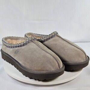 UGG Tasman Slipper Grey Suede Wool Lined Slip On Shoes 5955 Womens 10